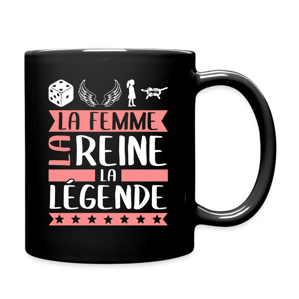 Mug uni Delphine rébus – La femme, la reine, la légende - noir