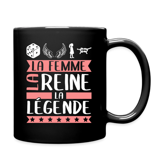 Mug uni Delphine rébus – La femme, la reine, la légende - noir