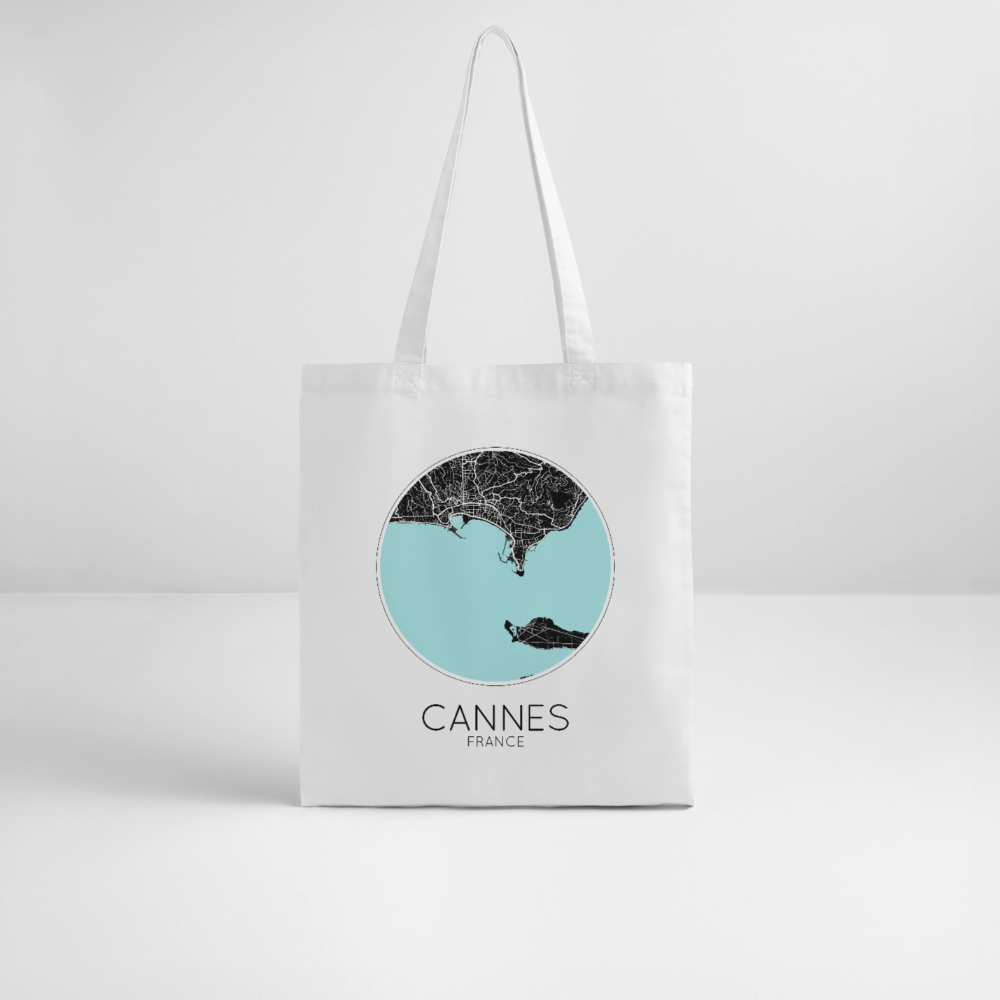 Tote Bag Cannes Bio Coloris Clair – Plan de Cannes - blanc