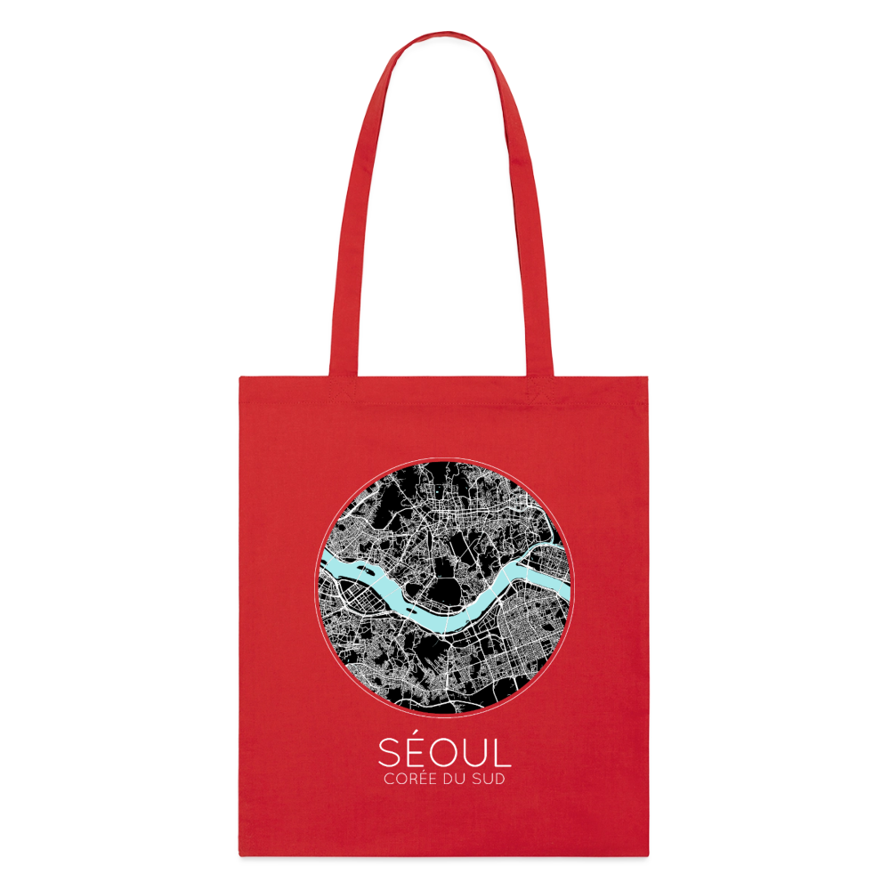 Tote Bag Séoul Bio – Plan de Séoul - rouge