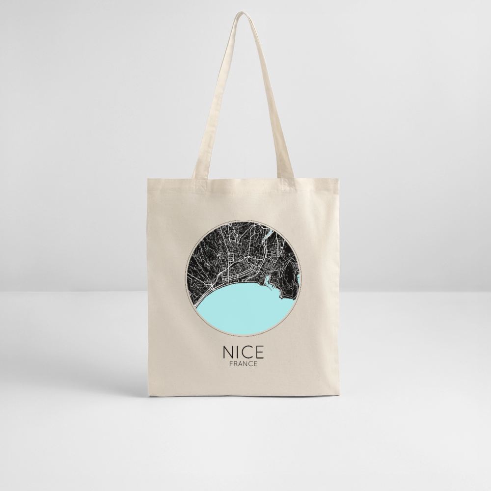 Tote Bag Nice Bio Coloris Clair – Plan de Nice - écru doux