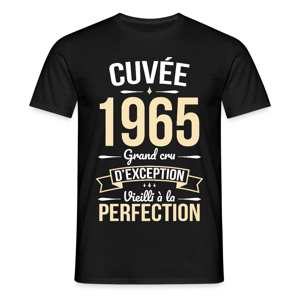 T-shirt Homme - Anniversaire 60 Ans - Cuvée 1965 - noir