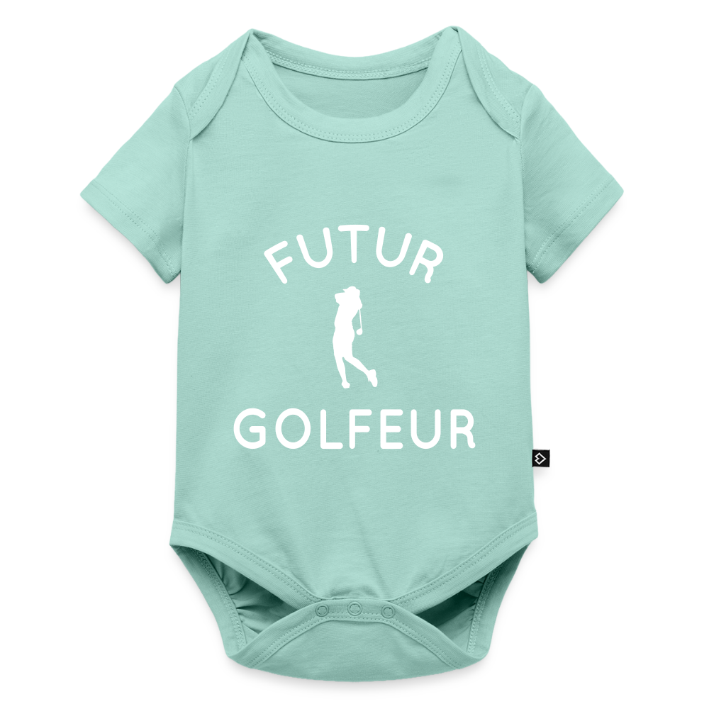Body Bébé bio manches courtes - Futur golfeur - menthe 
