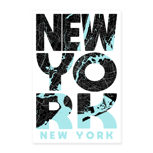 Poster New York - Plan New York - 60 x 90 cm - blanc