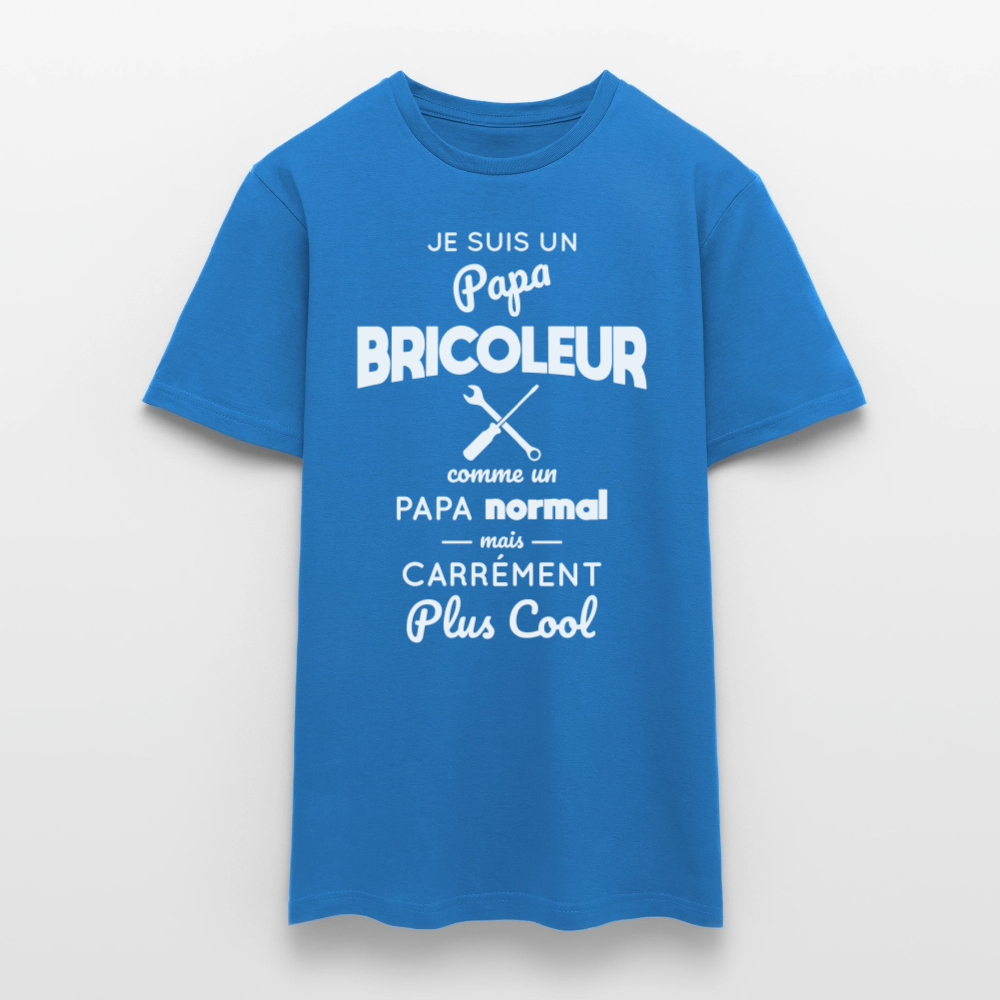 T-shirt Homme - Papa bricoleur plus cool - bleu royal