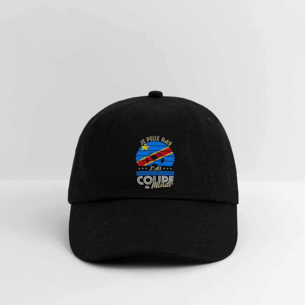 Casquette classique - Je peux pas j'ai Coupe du Monde - RD Congo - noir/noir