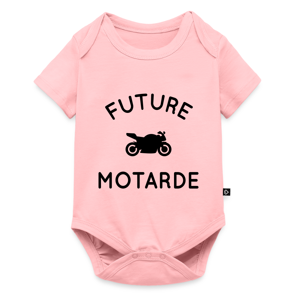 Body Bébé bio manches courtes - Future motarde - rose