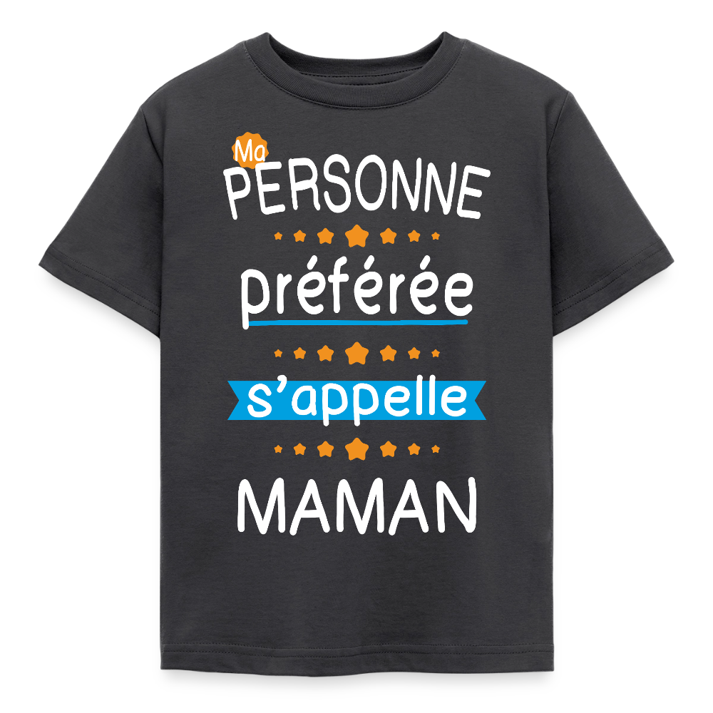 T-shirt enfant - Personne préférée Maman - charbon