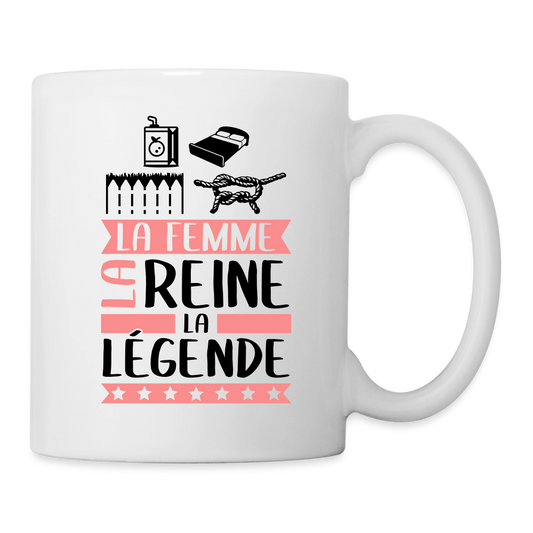 Mug blanc Julienne rébus – La femme, la reine, la légende - blanc