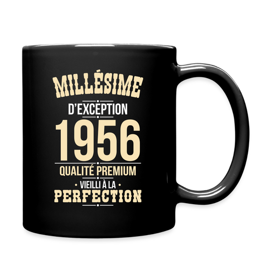 Mug uni anniversaire 70 ans homme – Millésime d’Exception 1956 - noir