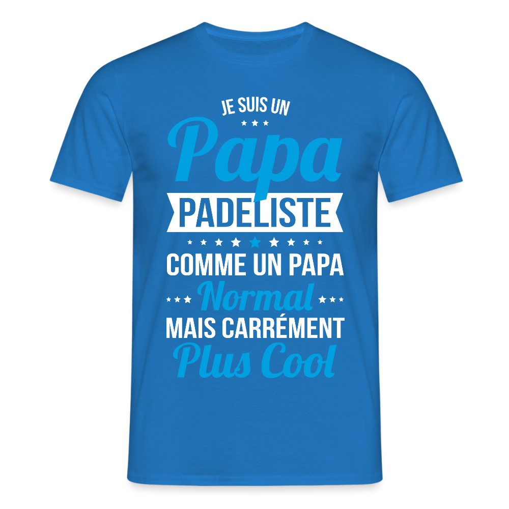 T-shirt Homme - Papa padeliste plus cool - bleu royal