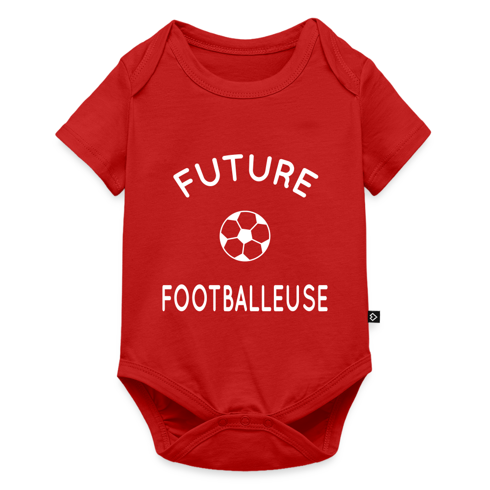 Body Bébé bio manches courtes - Future footballeuse - rouge