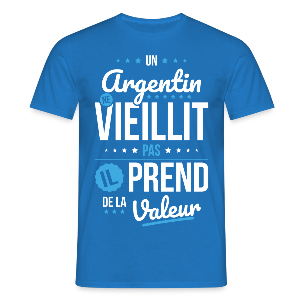 T-shirt Homme - Un Argentin ne vieillit pas - bleu royal