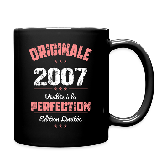 Mug uni - Anniversaire 18 Ans - Originale 2007 - noir