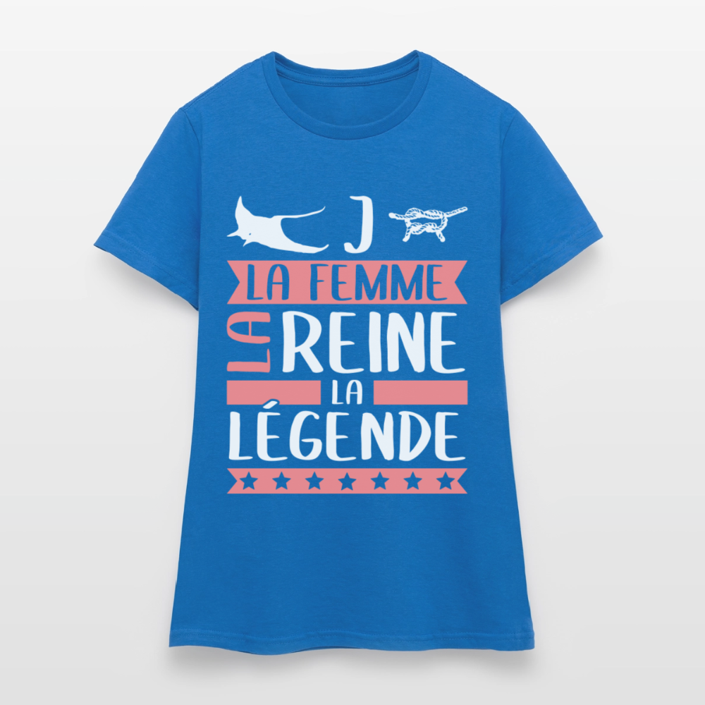T-shirt femme Régine rébus – La femme, la reine, la légende - bleu royal