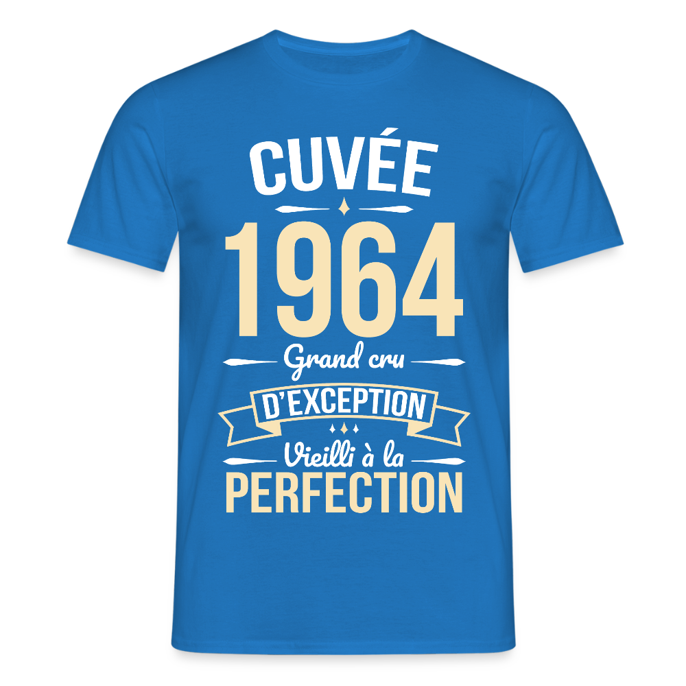 T-shirt Homme - Anniversaire 61 Ans - Cuvée 1964 - bleu royal