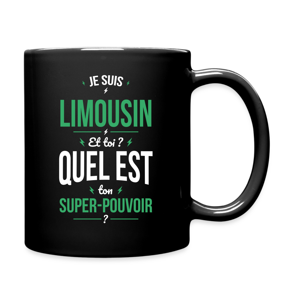Mug uni - Je suis Limousin - Super-pouvoir - noir