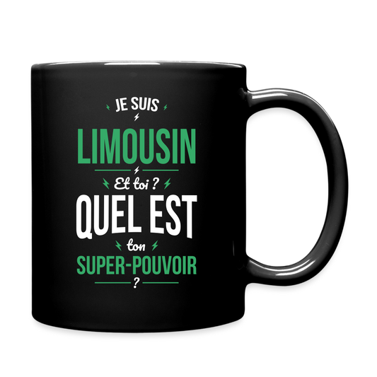 Mug uni - Je suis Limousin - Super-pouvoir - noir