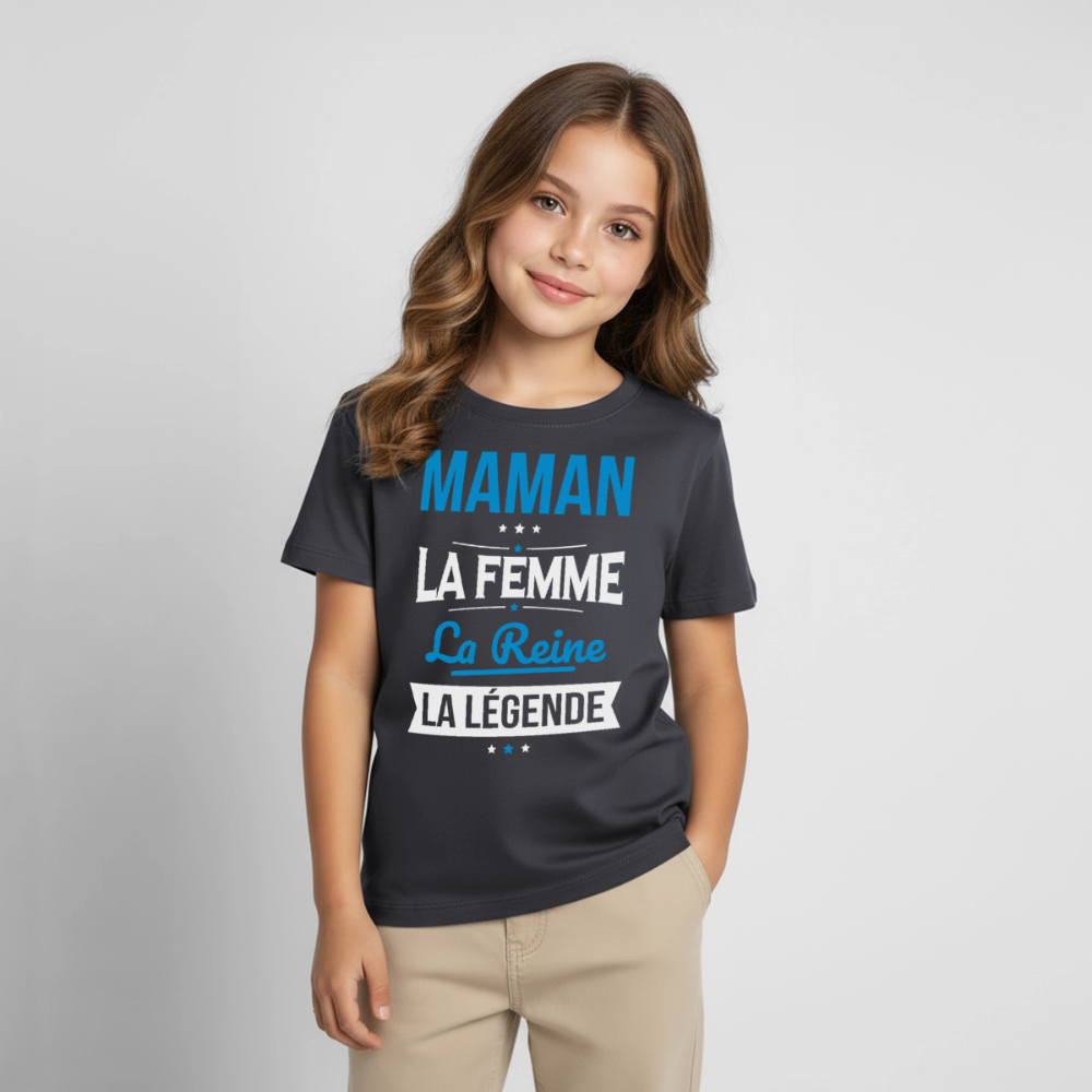 T-shirt enfant - Maman, femme, reine, légende - charbon