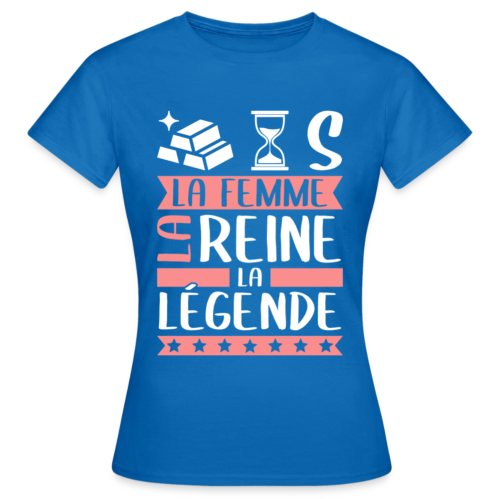 T-shirt femme Hortense rébus – La femme, la reine, la légende - bleu royal