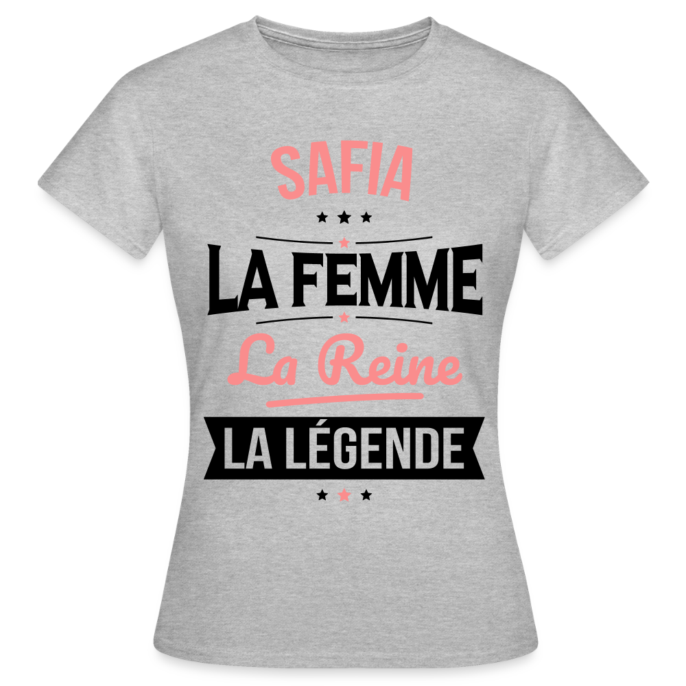 T-shirt Femme - Safia - la Femme - la Reine - la Légende - gris chiné
