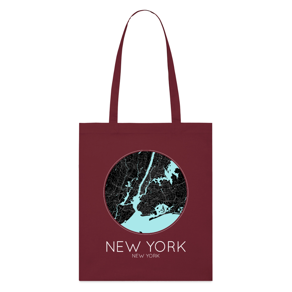 Tote Bag New York Bio – Plan de New York - bordeaux