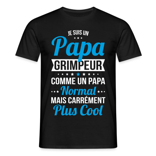 T-shirt Homme - Papa grimpeur plus cool - noir
