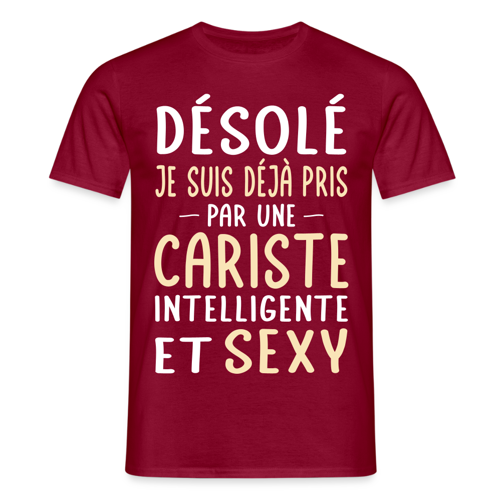 T-shirt Homme - Je suis déjà pris par une cariste intelligente et sexy - rouge brique