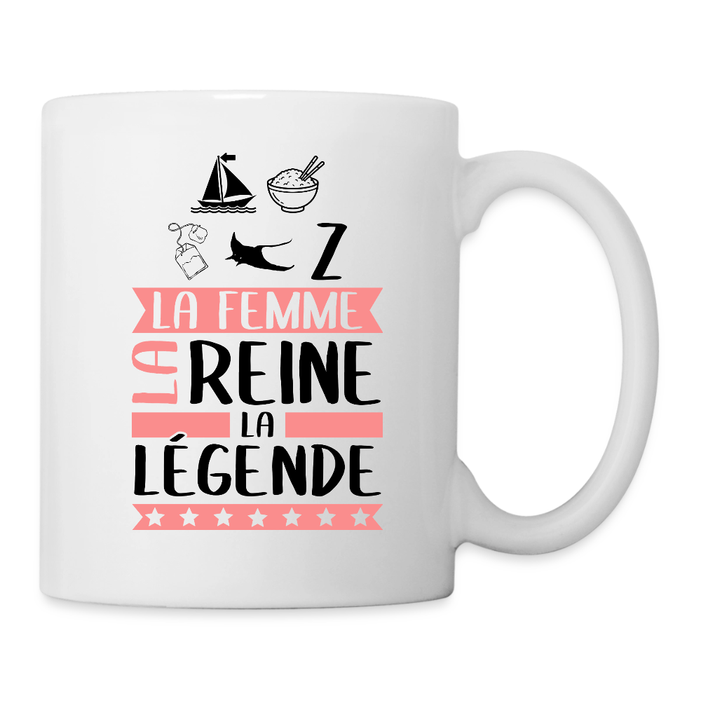 Mug blanc Marie-Thérèse rébus – La femme, la reine, la légende - blanc