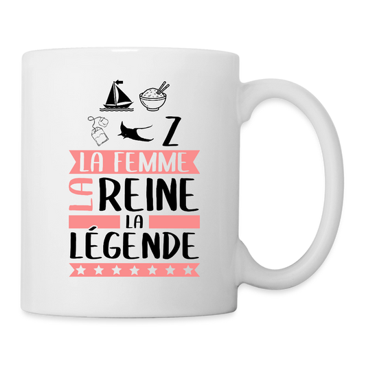 Mug blanc Marie-Thérèse rébus – La femme, la reine, la légende - blanc