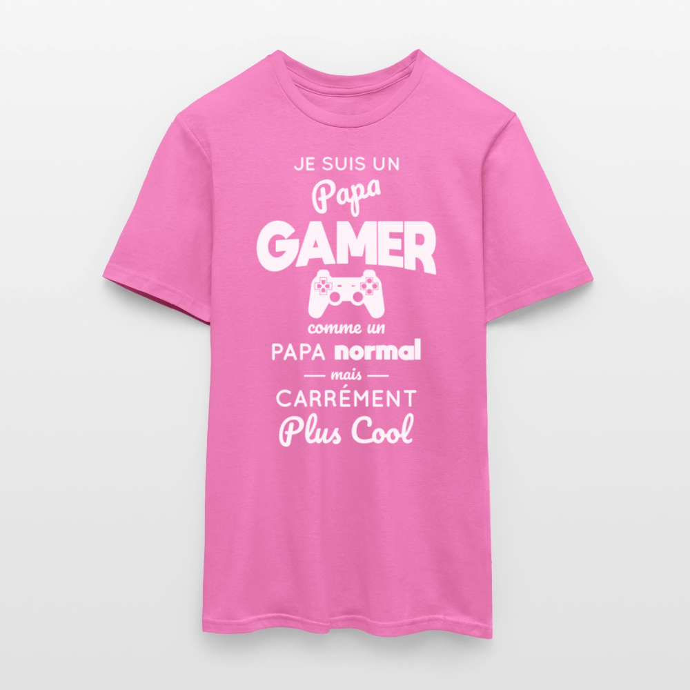 T-shirt Homme - Papa gamer plus cool - rose