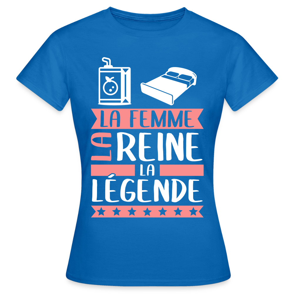 T-shirt femme Julie rébus – La femme, la reine, la légende - bleu royal