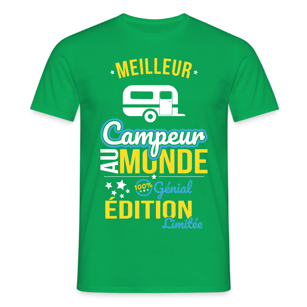T-shirt Homme - Meilleur Campeur au monde - 100% génial - vert