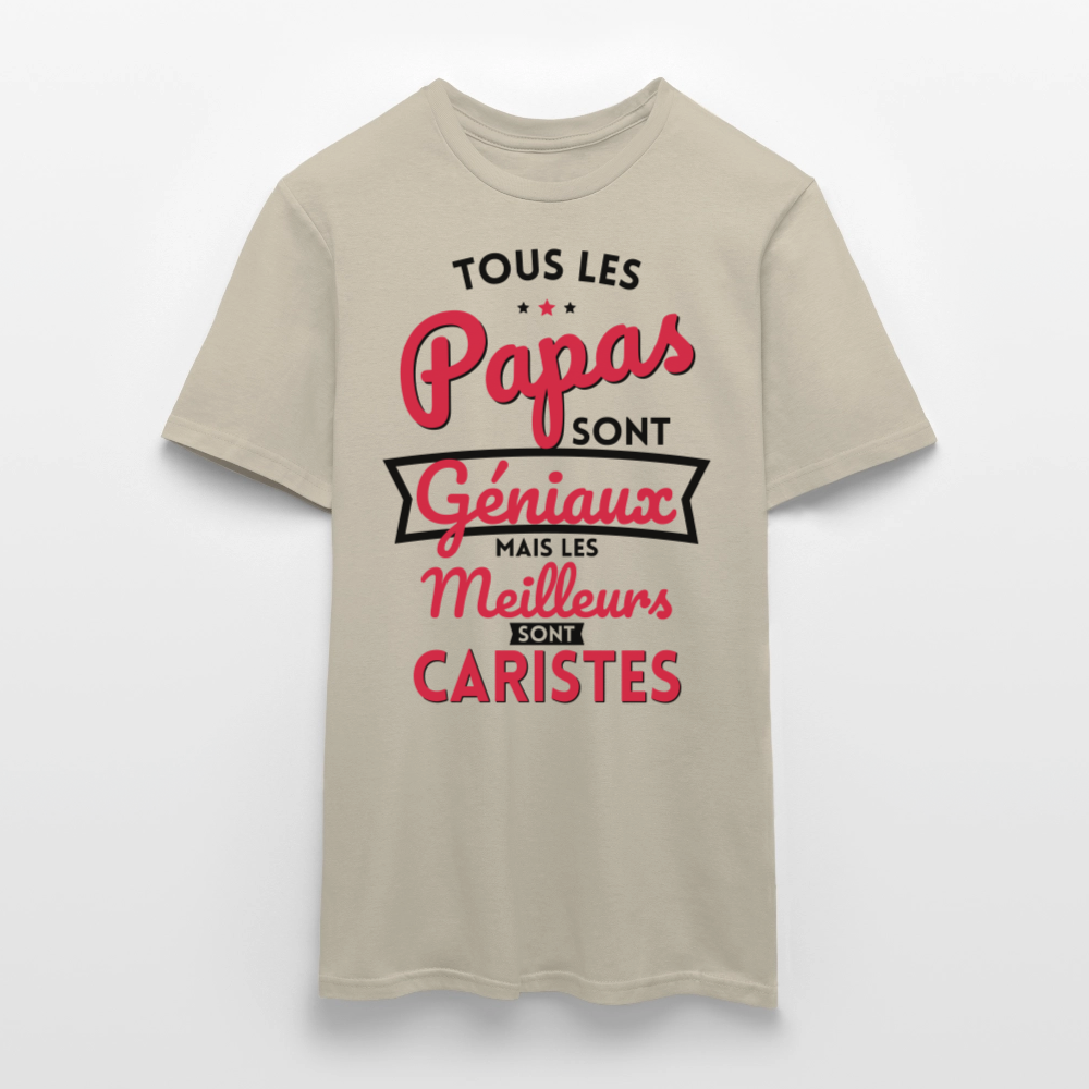 T-shirt Homme - Papas géniaux - Les meilleurs sont caristes - beige sable
