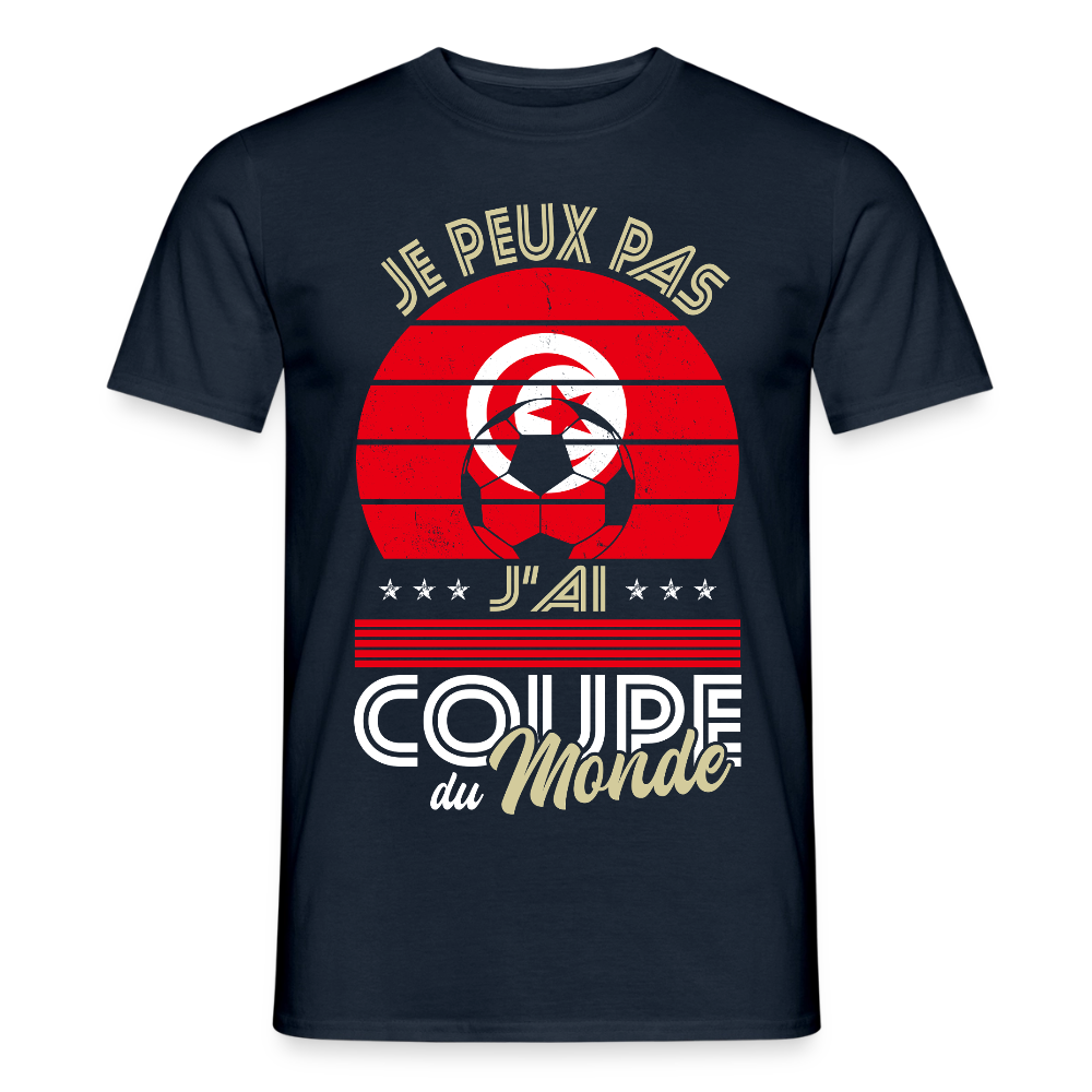 T-shirt Homme - Je peux pas j'ai Coupe du Monde - Tunisie - marine