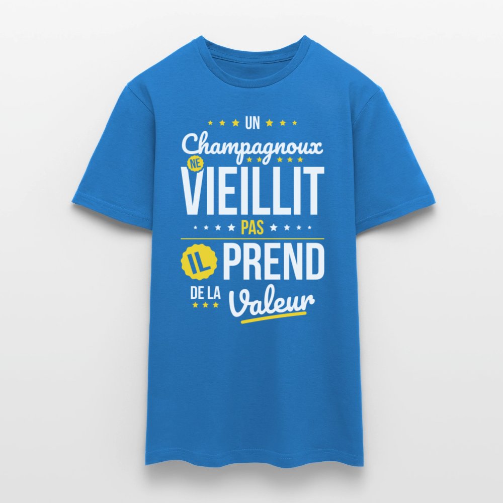 T-shirt Homme - Un Champagnoux ne vieillit pas - bleu royal