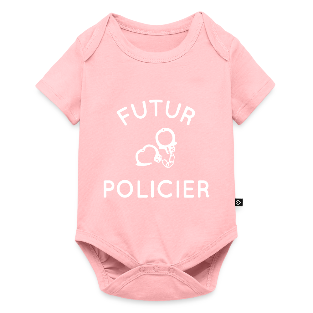 Body Bébé bio manches courtes - Futur policier - rose