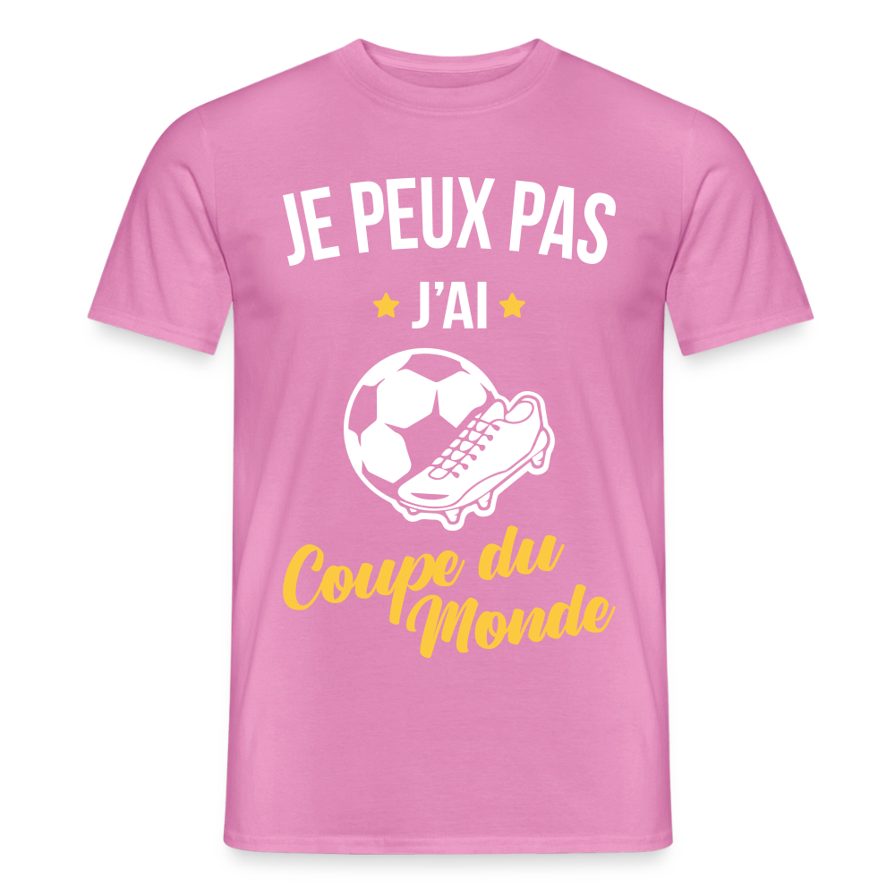 T-shirt Homme - Je peux pas j'ai Coupe du Monde - rose