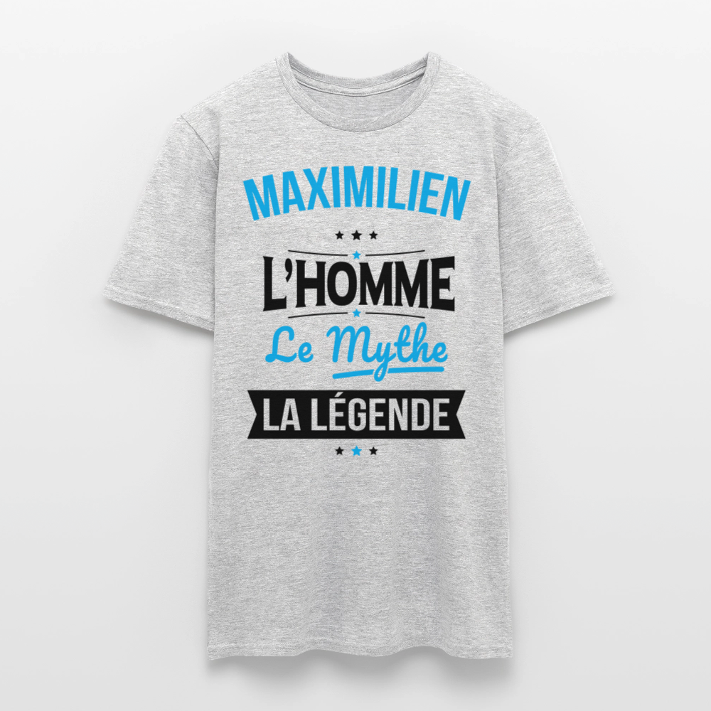 T-shirt Homme - Maximilien - l'Homme - le Mythe - la Légende - gris chiné