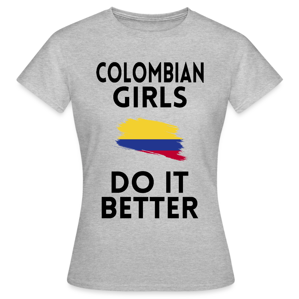T-shirt femme coloris clair - Colombian Girls Do It Better - gris chiné