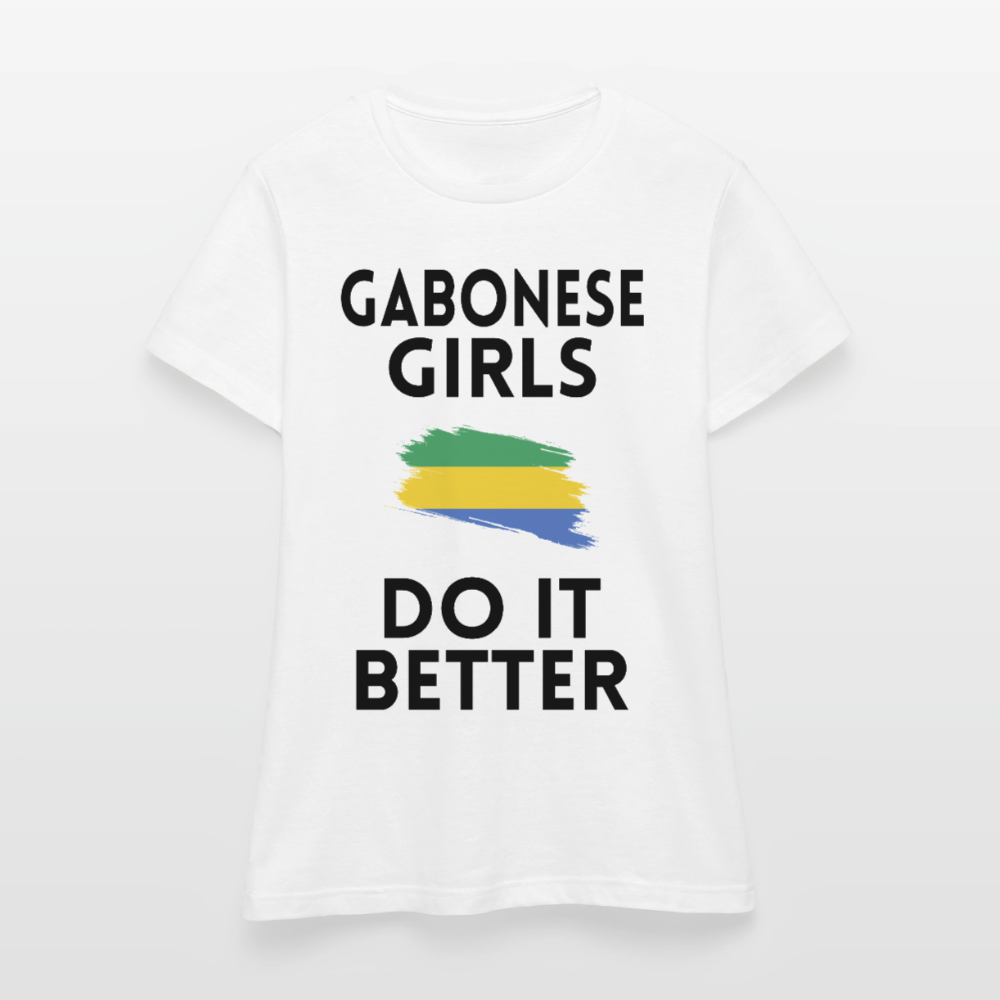 T-shirt femme coloris clair - Gabonese Girls Do It Better - blanc