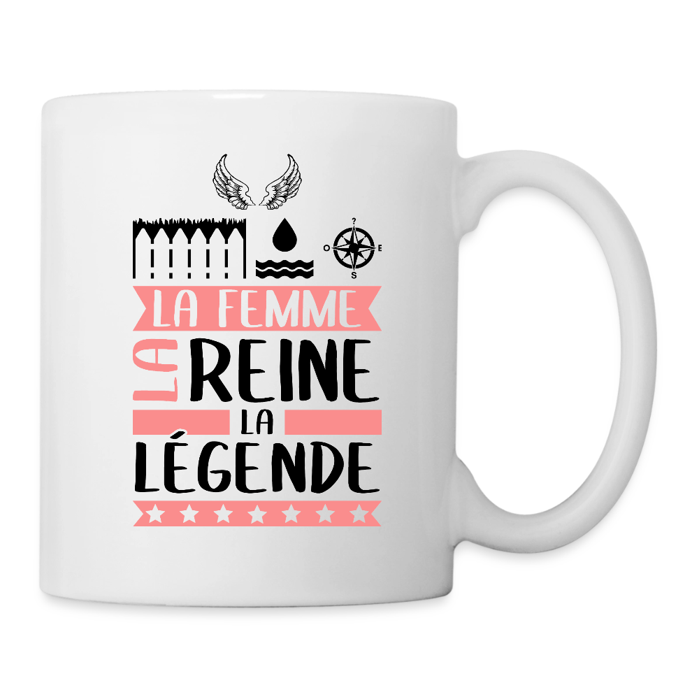 Mug blanc Eléonore rébus – La femme, la reine, la légende - blanc