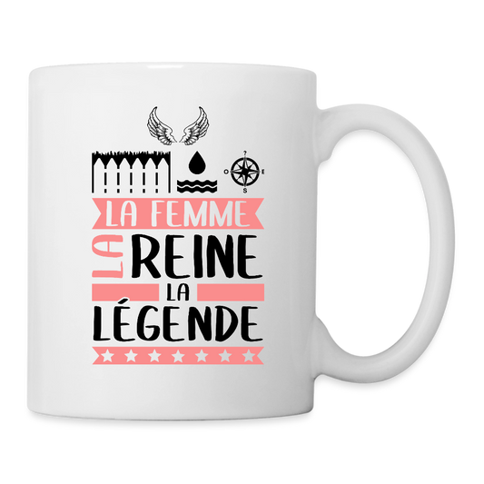 Mug blanc Eléonore rébus – La femme, la reine, la légende - blanc
