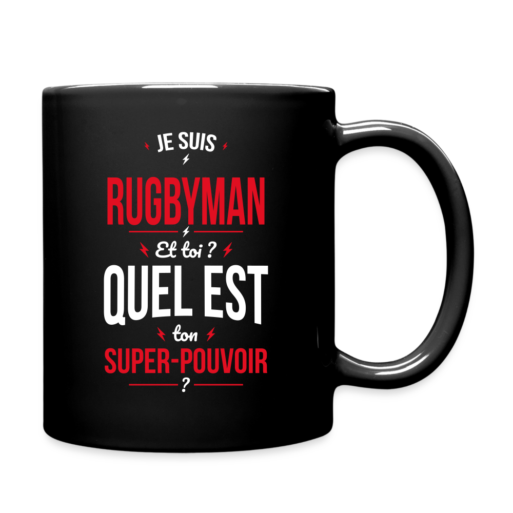 Mug uni - Je suis rugbyman - Super-pouvoir - noir