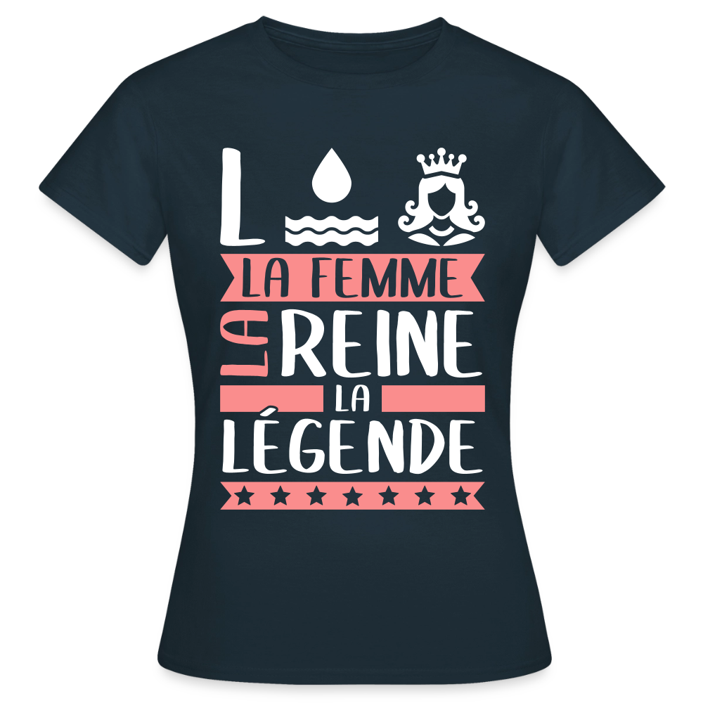 T-shirt femme Lorraine rébus – La femme, la reine, la légende - marine