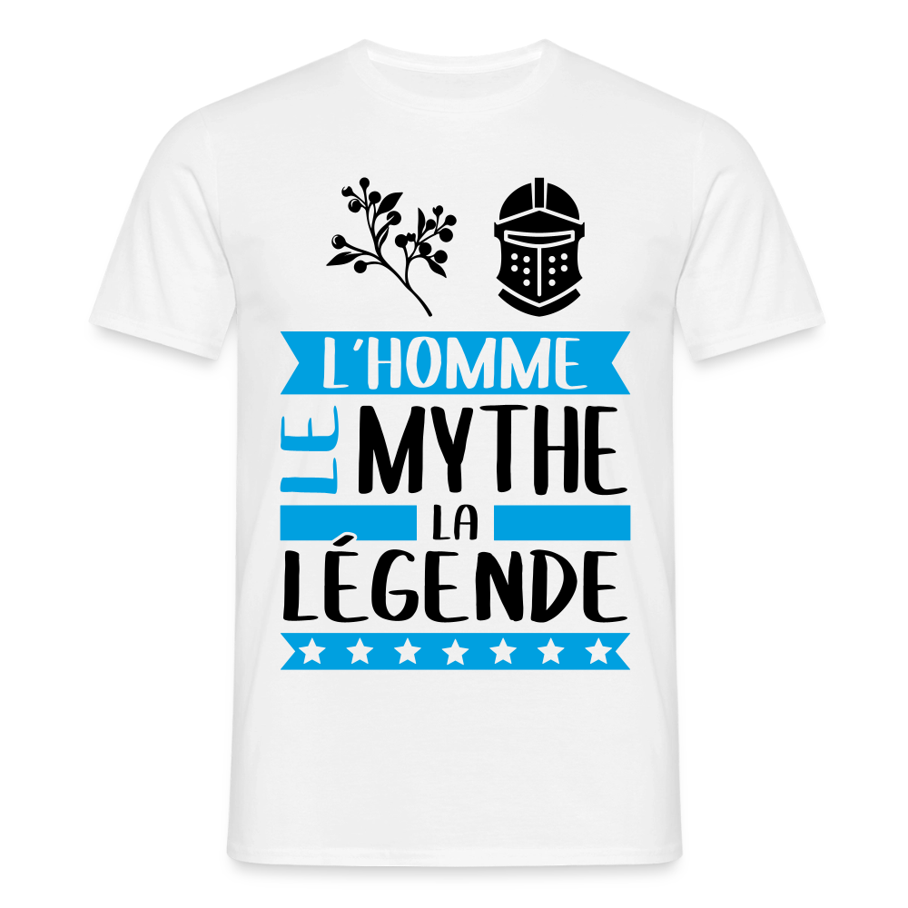 T-shirt homme coloris clair Guillaume en rébus – L’homme, le mythe, la légende - blanc