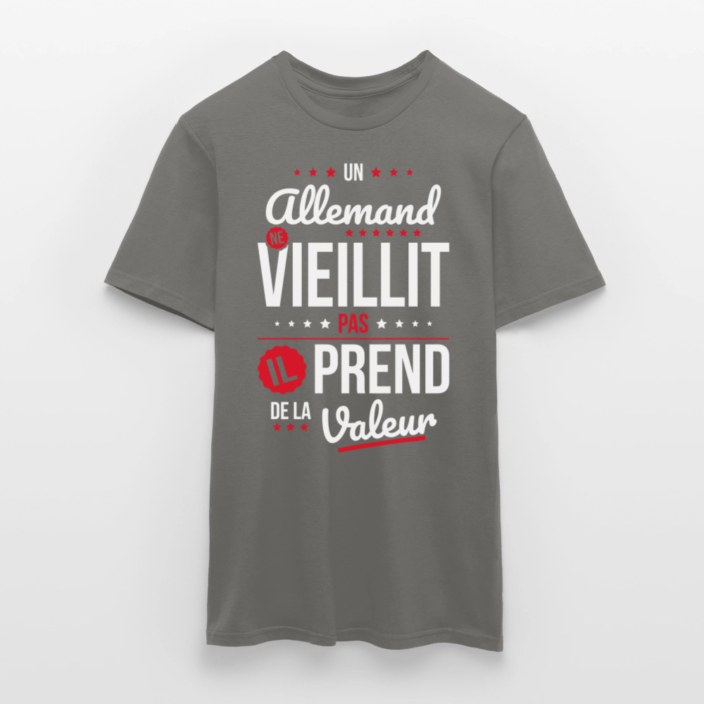 T-shirt Homme - Un Allemand ne vieillit pas - gris graphite