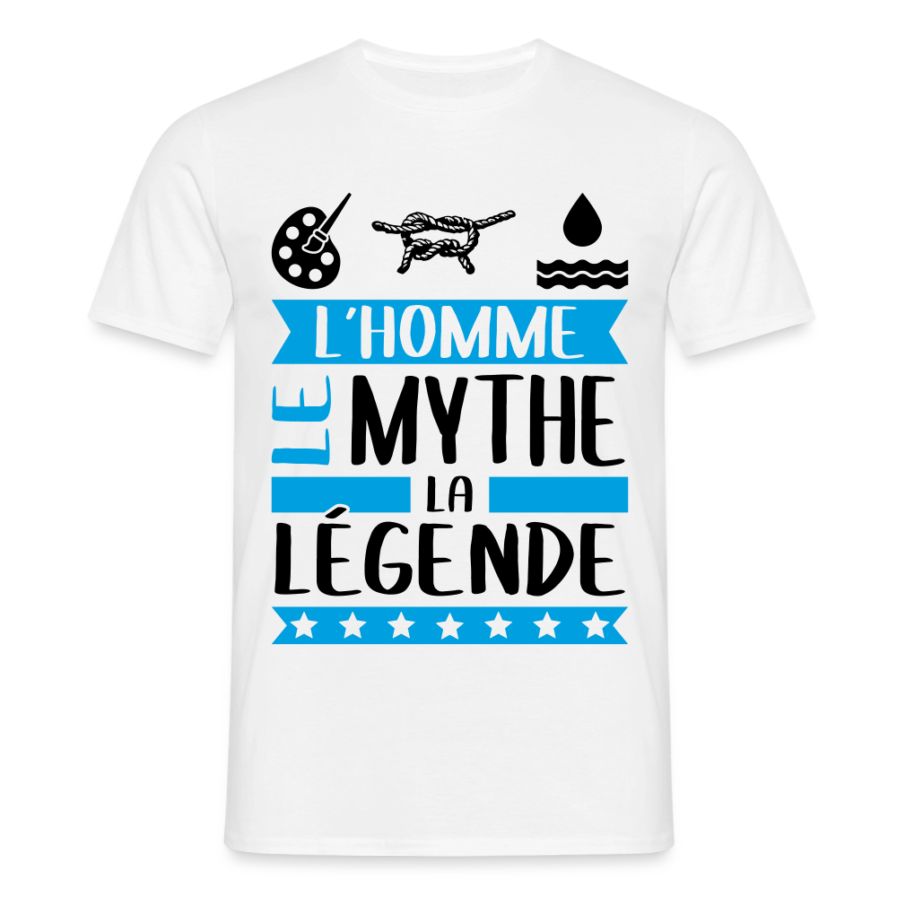 T-shirt homme coloris clair Arnaud rébus – L’homme, le mythe, la légende - blanc