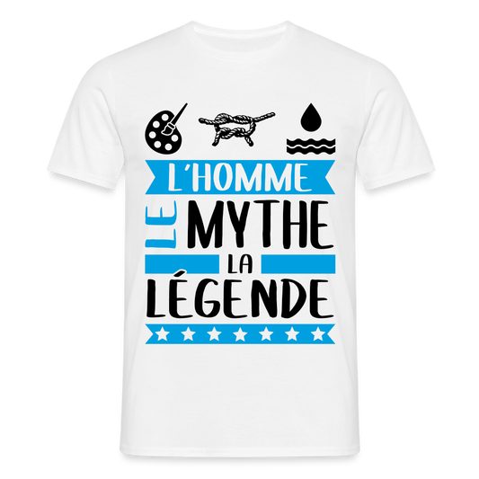 T-shirt homme coloris clair Arnaud rébus – L’homme, le mythe, la légende - blanc