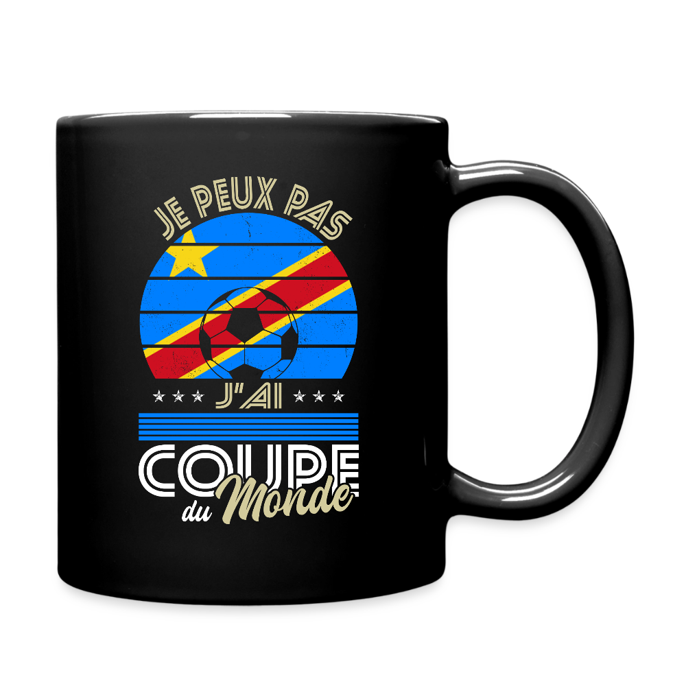 Mug uni - Je peux pas j'ai Coupe du Monde - RD Congo - noir